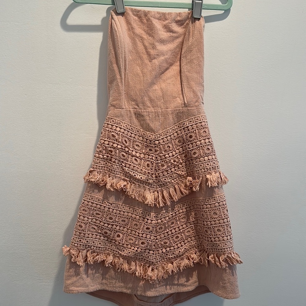 Pink strapless dress